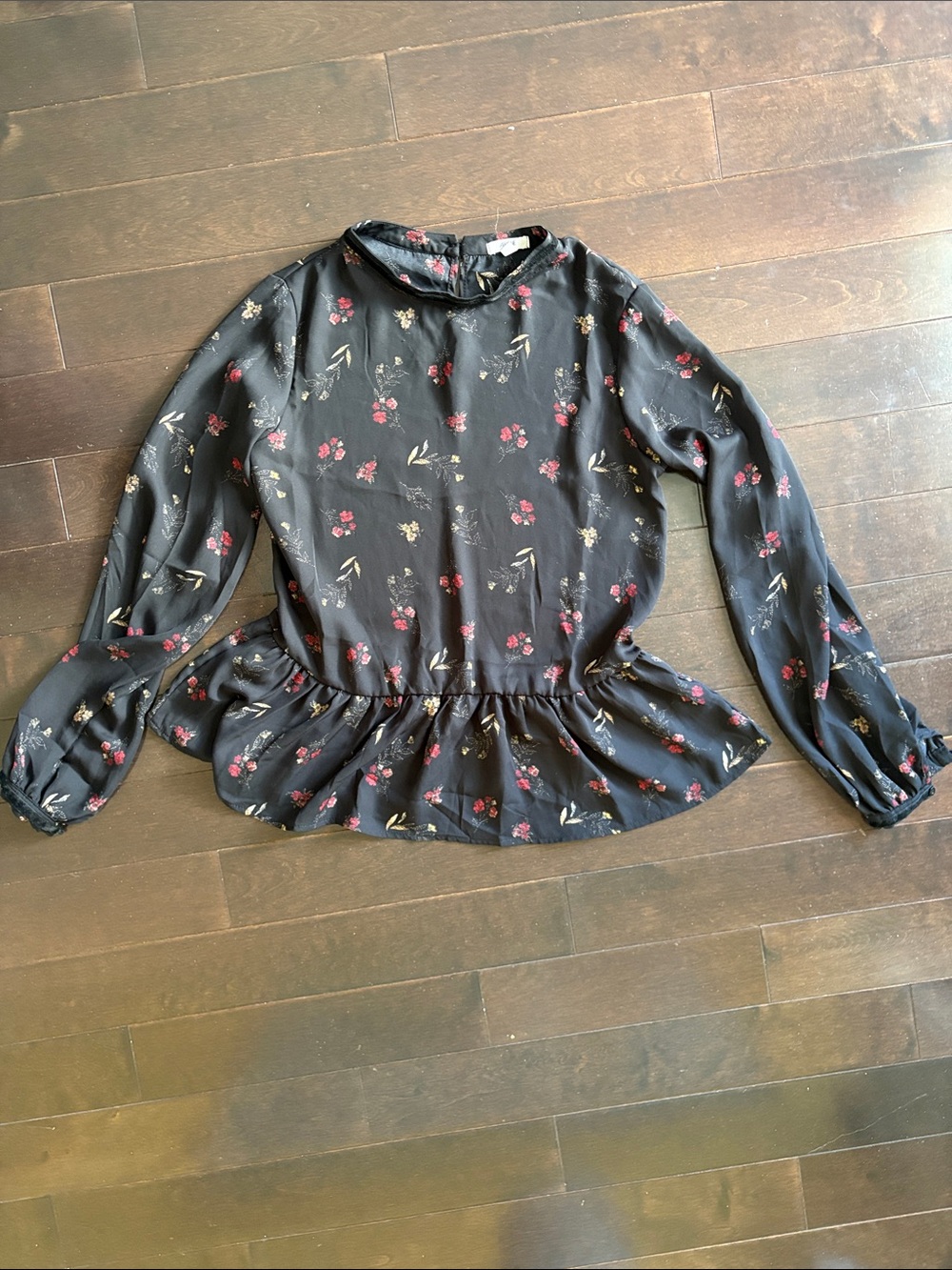 Black Flowy Floral Top